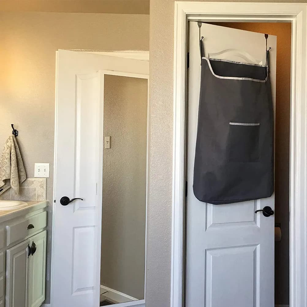 Large Capacity Cloth Dirty Clothes Storage Bag for Bathroom Bedroom Laundry Organization with Sturdy Side Handles Gray