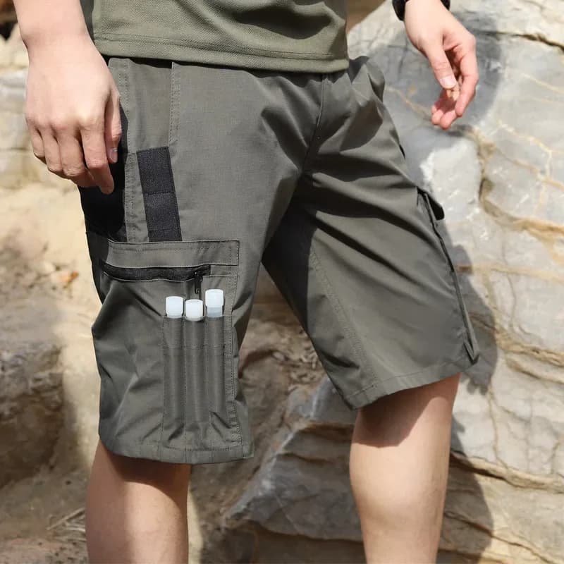Men's Belt Elastic Tactical Ripstop Training Outdoor Cargo for Men Cycling Hiking Fishing Shorts Random