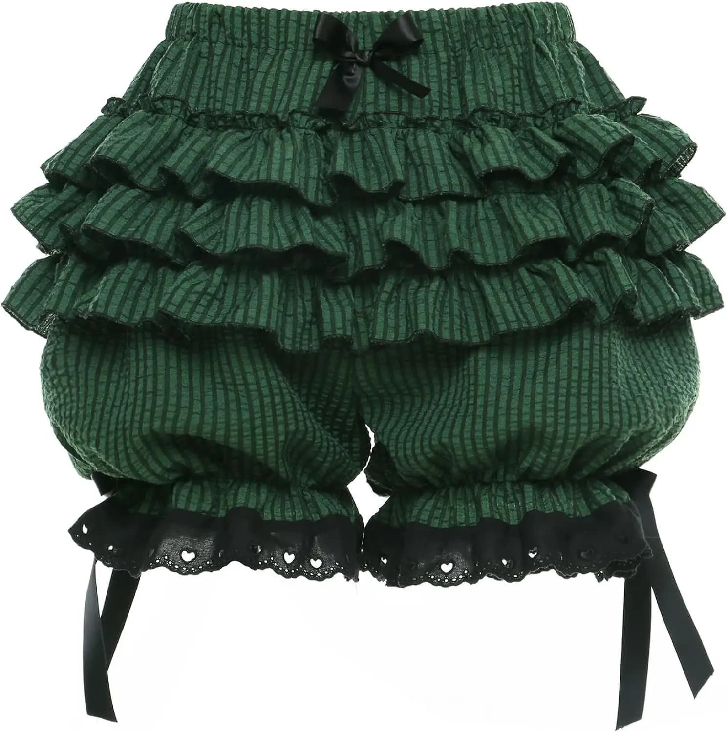 Lolita trousers with cute strap, lace flower shorts knotted with bow, women's trousers