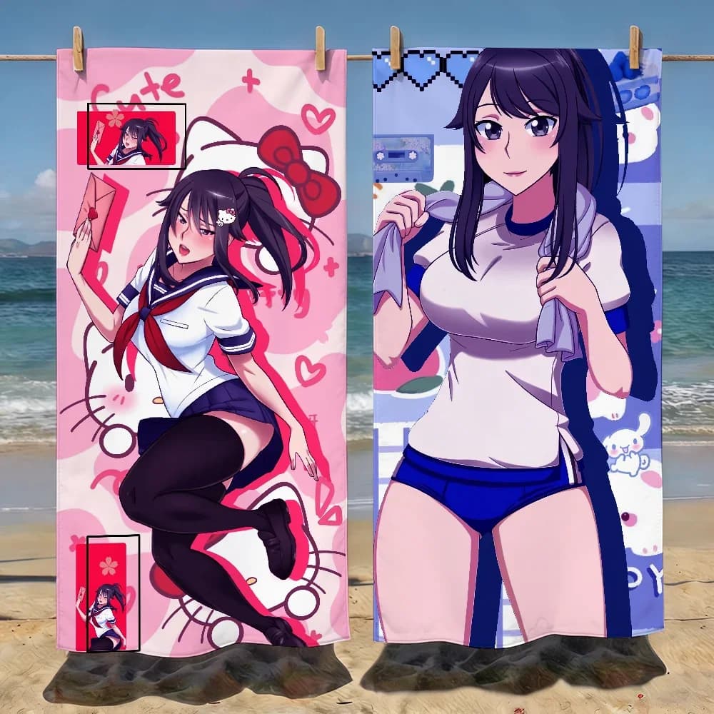 Anime Yandere Simulator Game Towel Soft Pool Gift For Travel Gym Shower Camping Quick Dry Sports Beach Towels