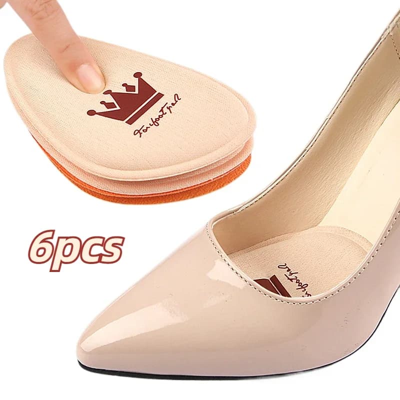 6 pezzi donne avampiede pad tacchi alti antiscivolo sollievo dal dolore inserto mezze solette suola scarpa mezza dimensione assorbente del sudore cura del piede sottopiede