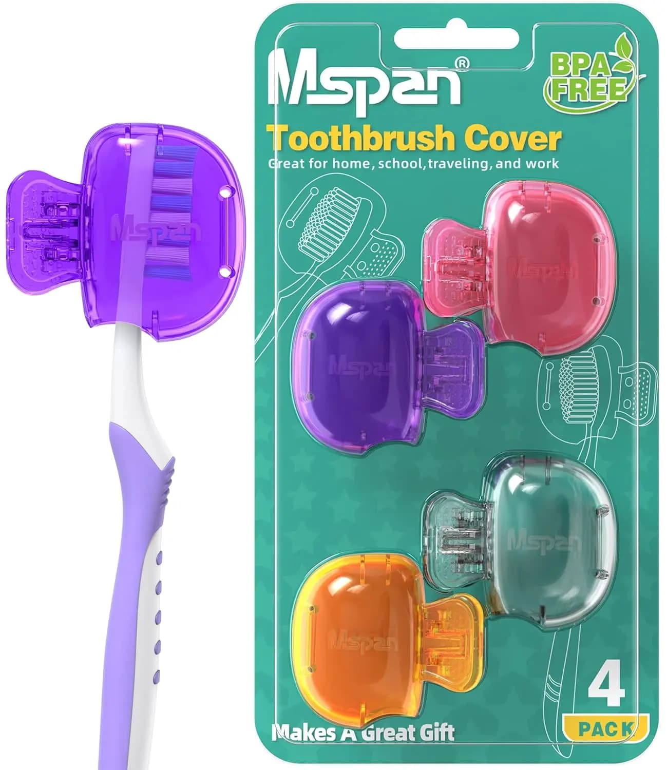 Copricapo per Spazzolino Elettrico: Custodia Protettiva da Viaggio per Spazzolino Sonico, Clip di Protezione in Plastica, Confezione Convenienza