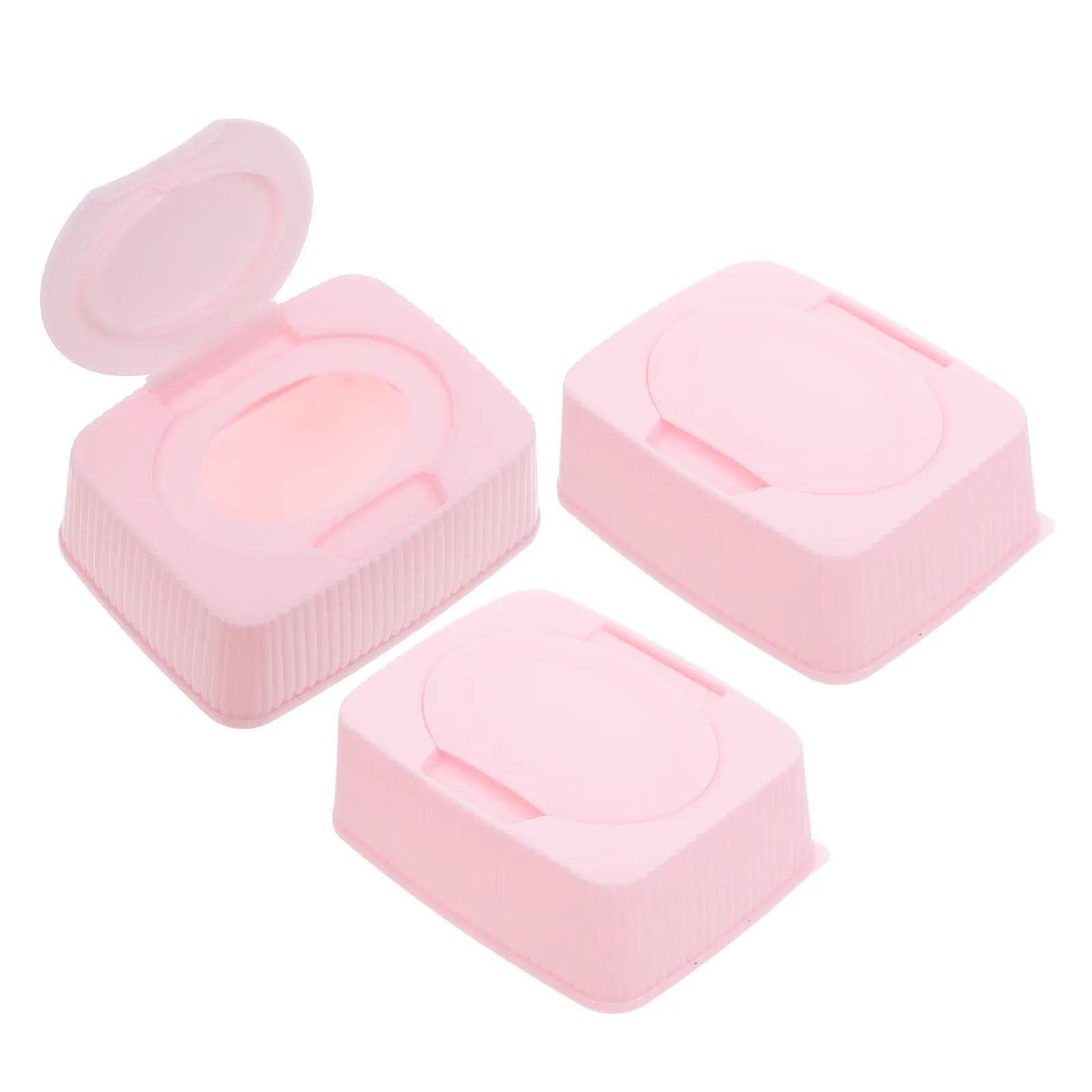 Contenitore portatile per salviette per neonati, 3 pezzi, riutilizzabile, dispenser per salviette umidificate da viaggio, compatto, morbido, porta salviette umidificate per borsa per pannolini, borsa per auto