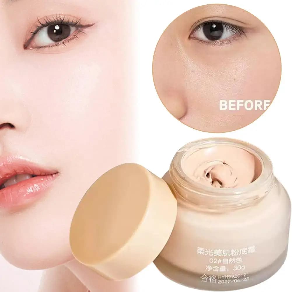 Glow Avorio Bianco Luce Crema Fondotinta Morbido Leggero Cura della pelle-Infuso Controllo dell'olio Trucco idratante viso quotidiano Natu I0Z8