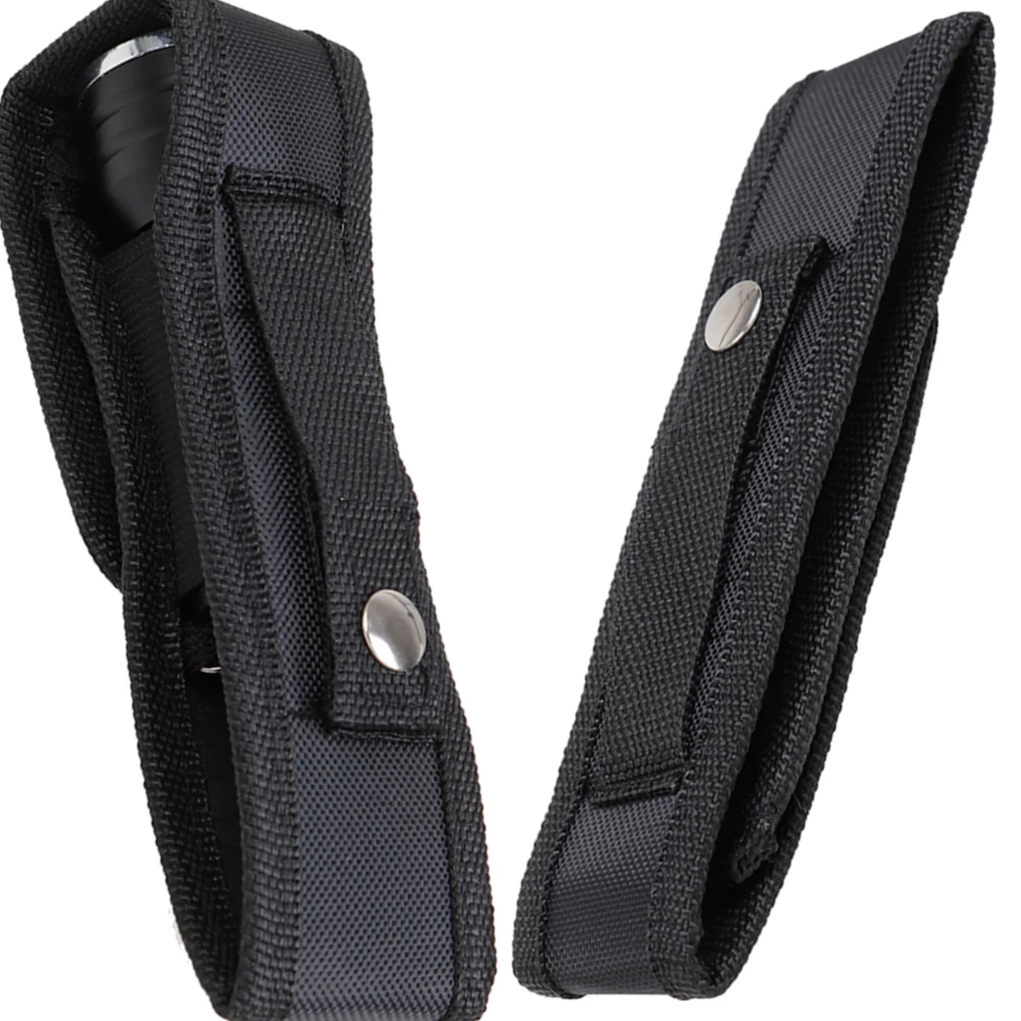 Black Single Flashlight Pouch Nylon Belt Pouch Case Bag Flip Flashlight Cover Portable Strong Light Flashlight Cloth Cover