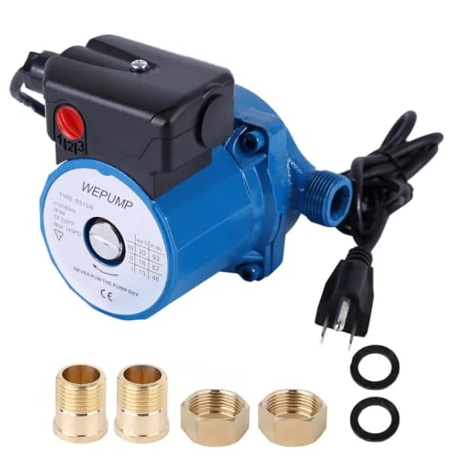 Pompa di Circolazione Acqua Calda Domestica NPT 3/4'' 93W, Pompa di Ricircolo per Soffione Doccia