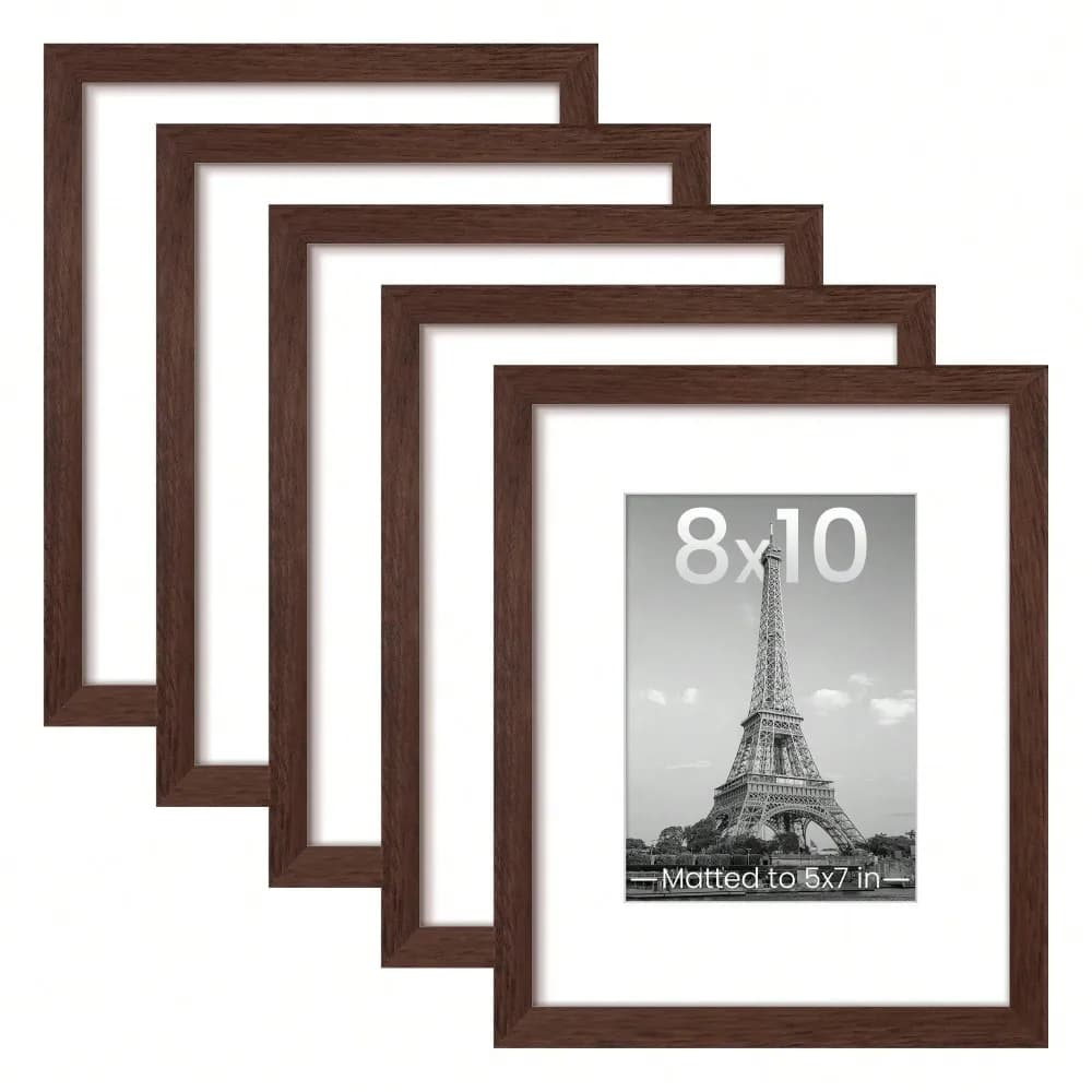 Set of 5 photo frames – Plastic wall frames for photos 8x10, 11x14, 12x16, 16x20 and 18x24 – Light decoration