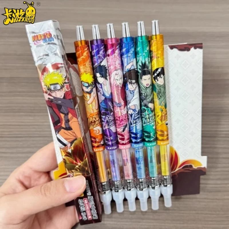 Originale Kayou Serie Naruto Blind Box Personaggio Anime Penna Nera per Compiti Naruto Sasuke Cancelleria Regali di Compleanno