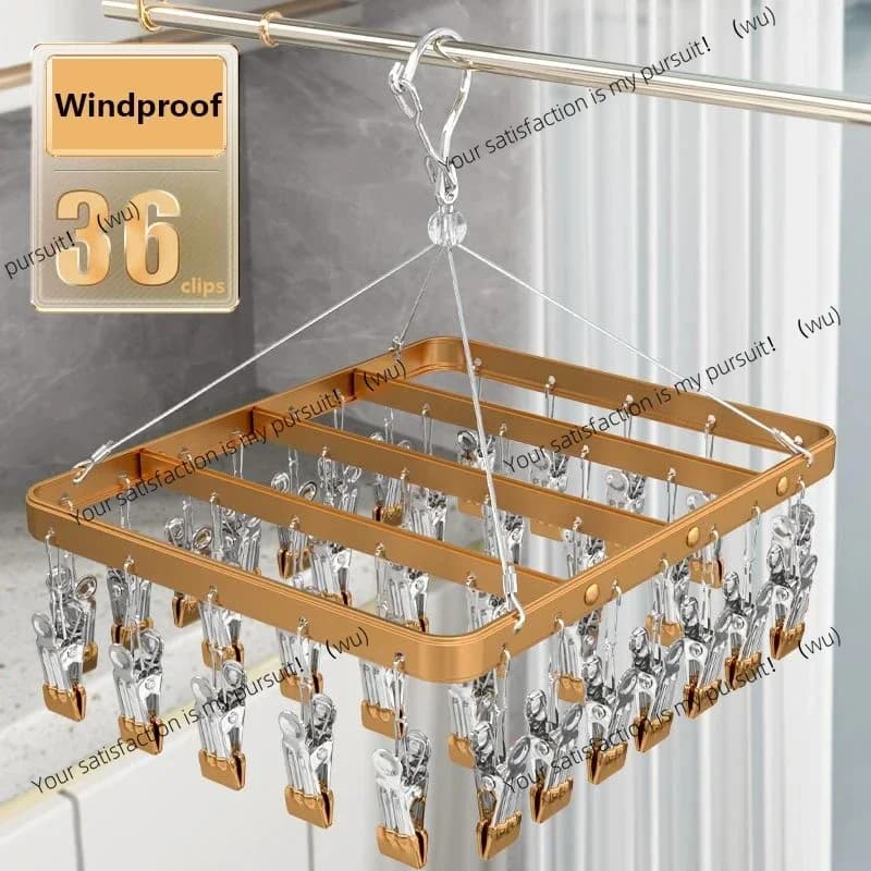 Windproof Aluminum Alloy Socks Rack Towel Socks Hanger Clothes Drying Rack Wardrobe Organizer,Light Luxury High-quality