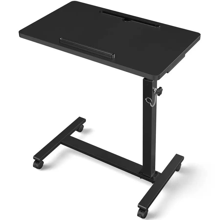 Tavolino da letto, Tavolo per letto ospedaliero con ruote, Scrivania portatile mobile, Piccola scrivania mobile, Supporto per laptop con ruote