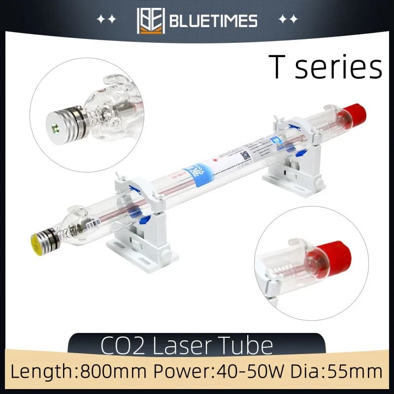 Bluetime Yong Li 40-50W Tubo laser CO2 ad alta potenza CO2 Nachhaltige Laserrohre per fornitura di fabbrica di macchine da taglio per incisione fai da te