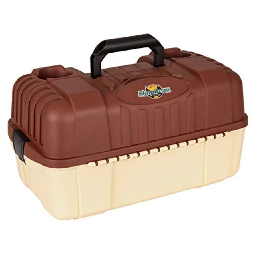 Outdoors 2059 Scatola per Attrezzatura da Pesca con 7 Scomparti - Grande Organizzatore Portatile per Esche da Pesca Resistente alle Intemperie con 61 Scomparti Marrone/Tan