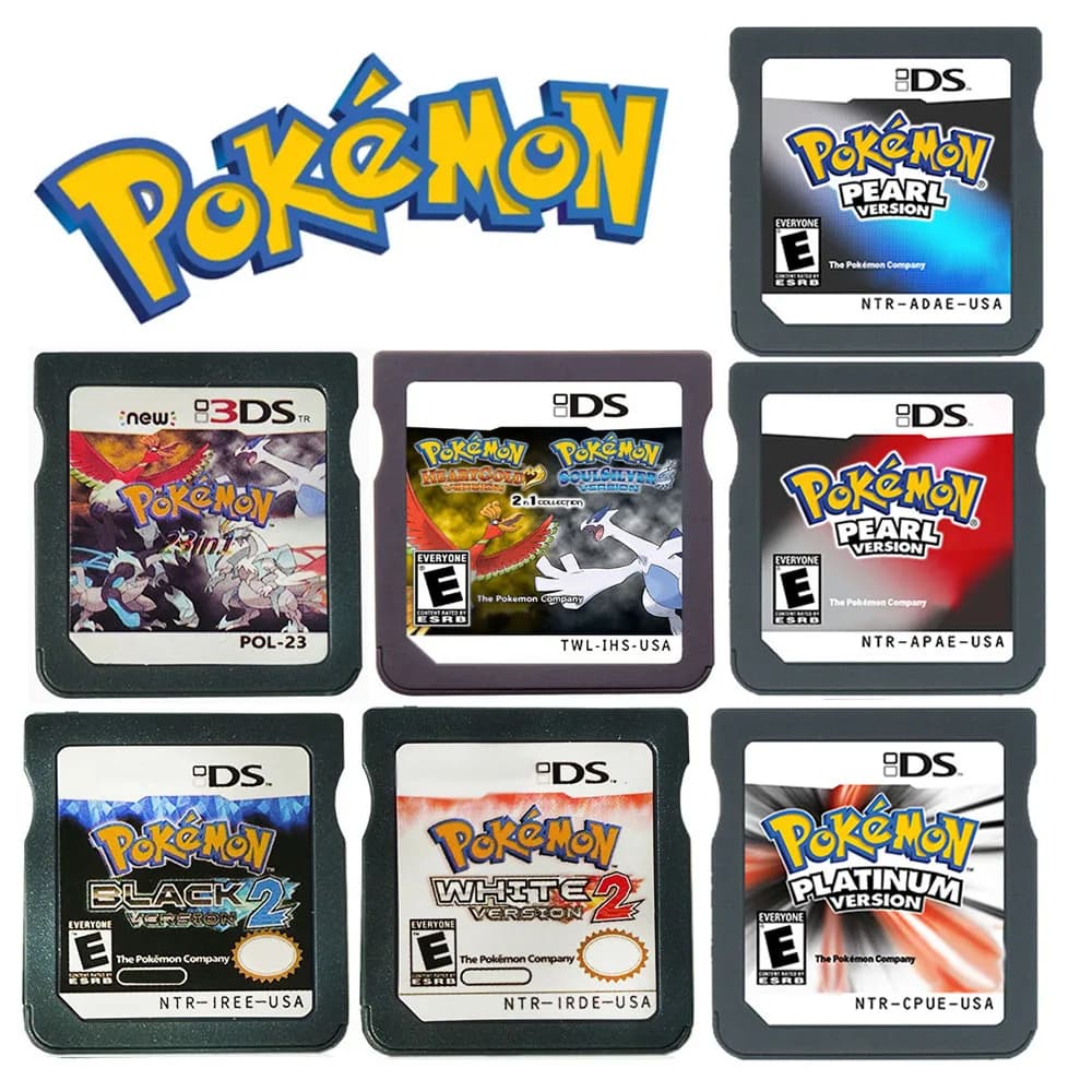 Scheda di Memoria R4 DS Game 23In1 4in1 Serie Pokemon per Console di Gioco NDS 3DS, Versione USA di Pokemon HeartGold Platinum SoulSilver