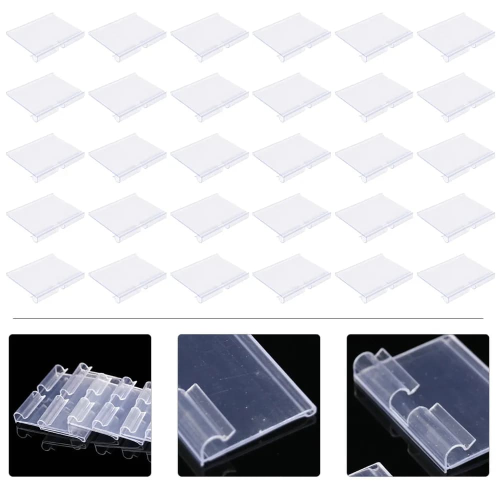 50 Pezzi Portaetichette in Plastica Trasparente per Supermercati, Porta Prezzi per Scaffali, Inserti per Etichette di Carta, Uso per Negozi e Ristoranti