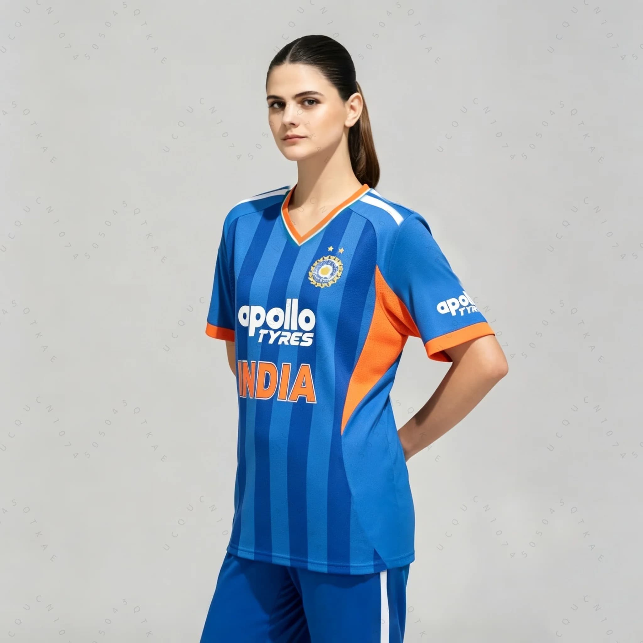 2026 Summer India Cricket Jersey Blue V-Neck Short Sleeve Match Shirt Adult_kid Fan Sports Tee Exercise Daily Motorcycle T-Shirt