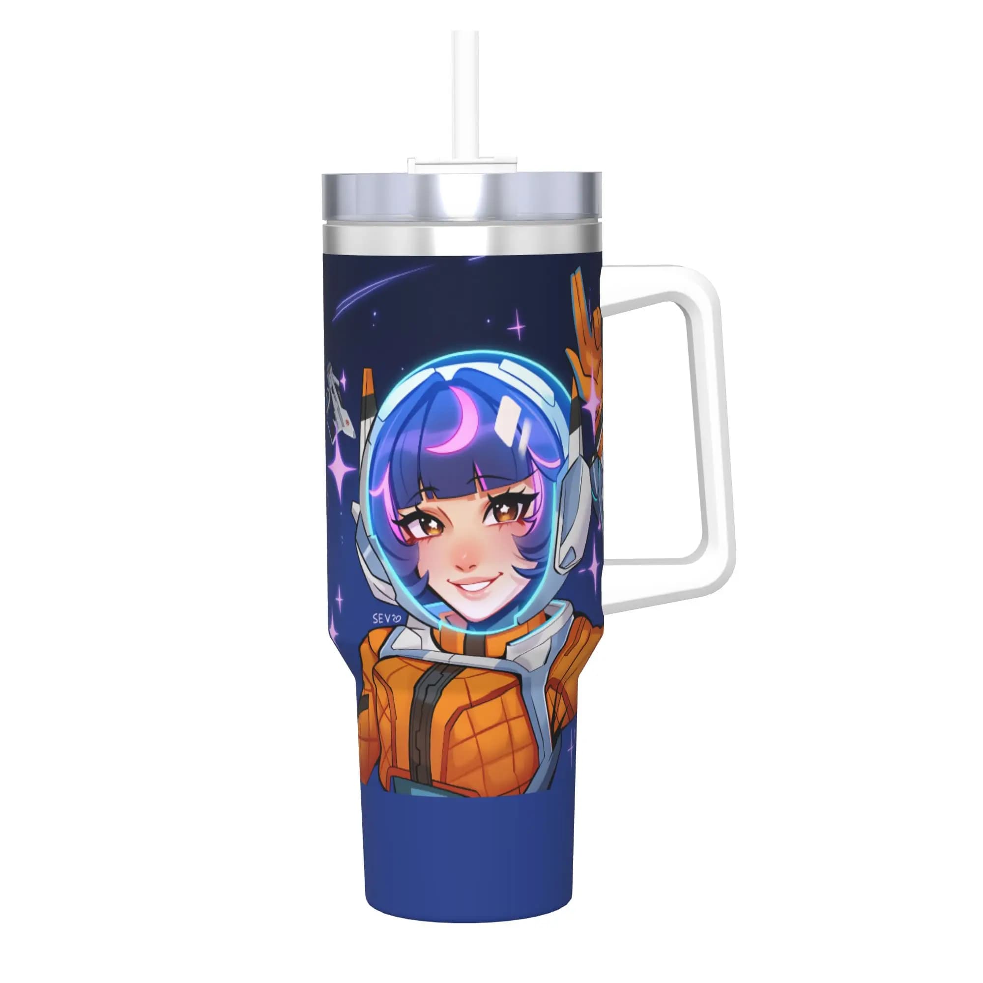 Tazza Termica in Acciaio Inox O-Overwatch Games, Bicchieri Termici per Auto, Bottiglia d'Acqua Personalizzata per Viaggi, Mantiene Caldo e Freddo