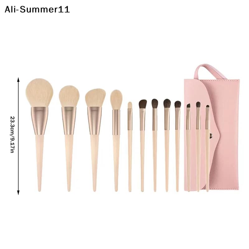 【Jr2】Set di 12 Pennelli da Trucco 2026 Portatile, Morbido, Professionale per Cipria, Blush, Correttore, Ombretto con Borsa Portaoggetti