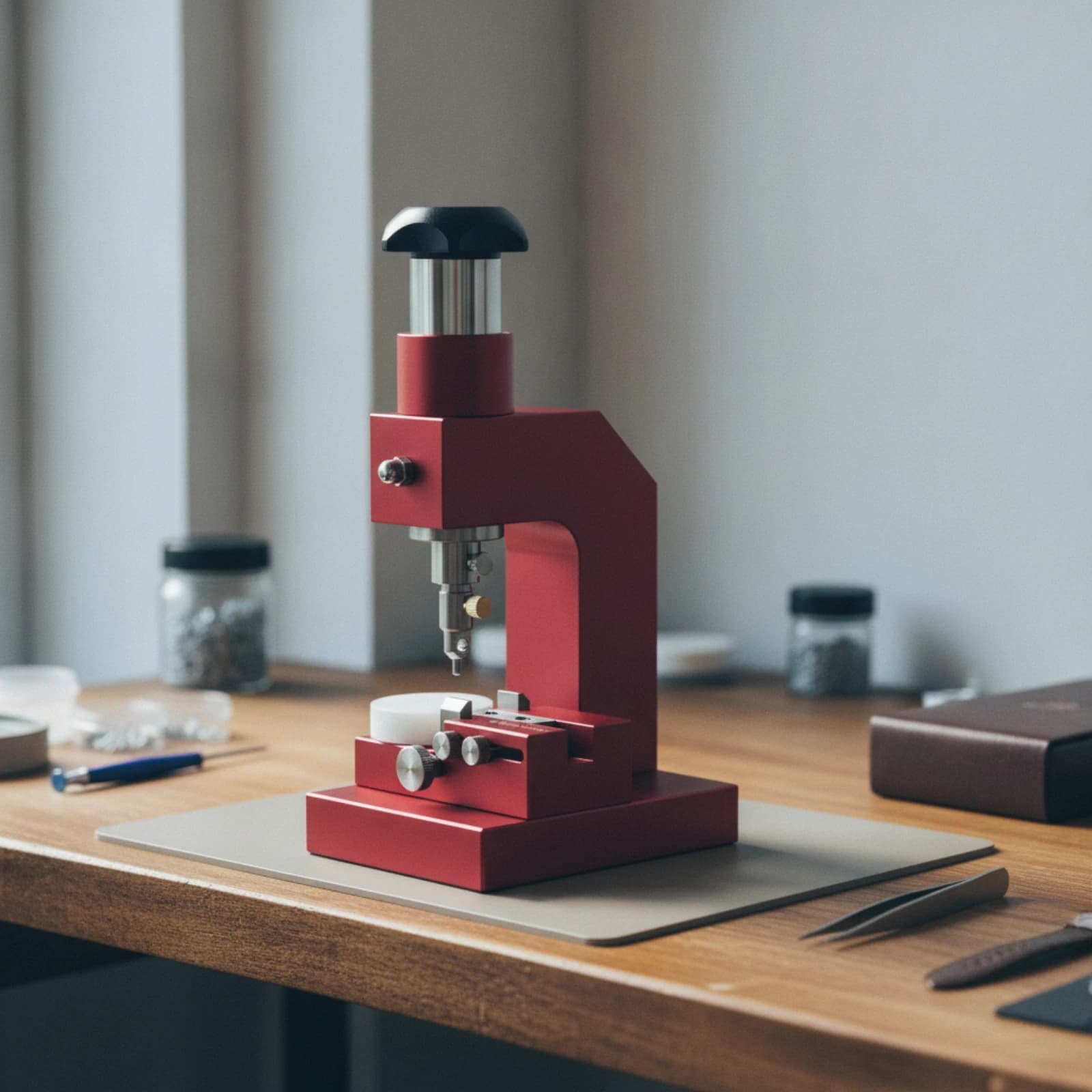 Manual Strap Punching Press Heavy-Duty Watch Band Punch Tool Belt Hole Puncher with Bench-Top Base Accurate Professional