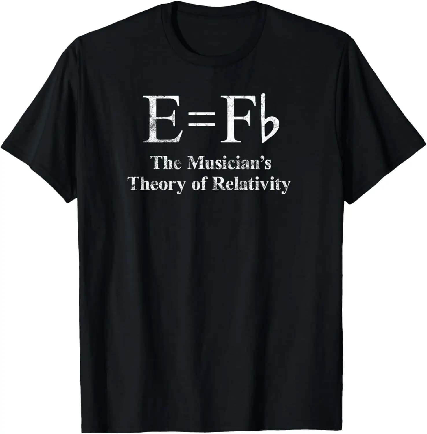 Funny Musician, E Equals F Flat, Theory Of Relativity Joke T-Shirt Small