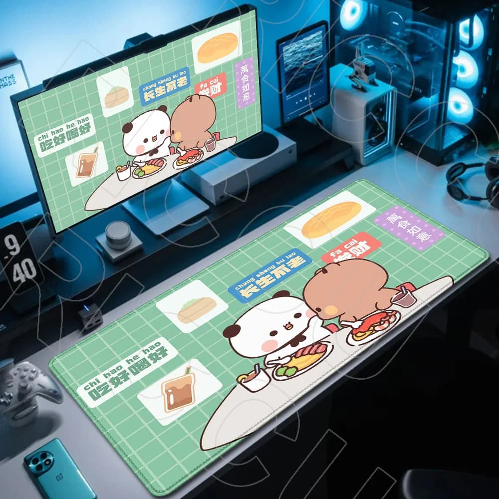Tappetino per mouse in gomma naturale BuBu DuDu, tappetino da scrivania HD carino, tappetino esteso per tastiera da gioco, accessori PC di grandi dimensioni, tappetino per mouse XXL per gamer