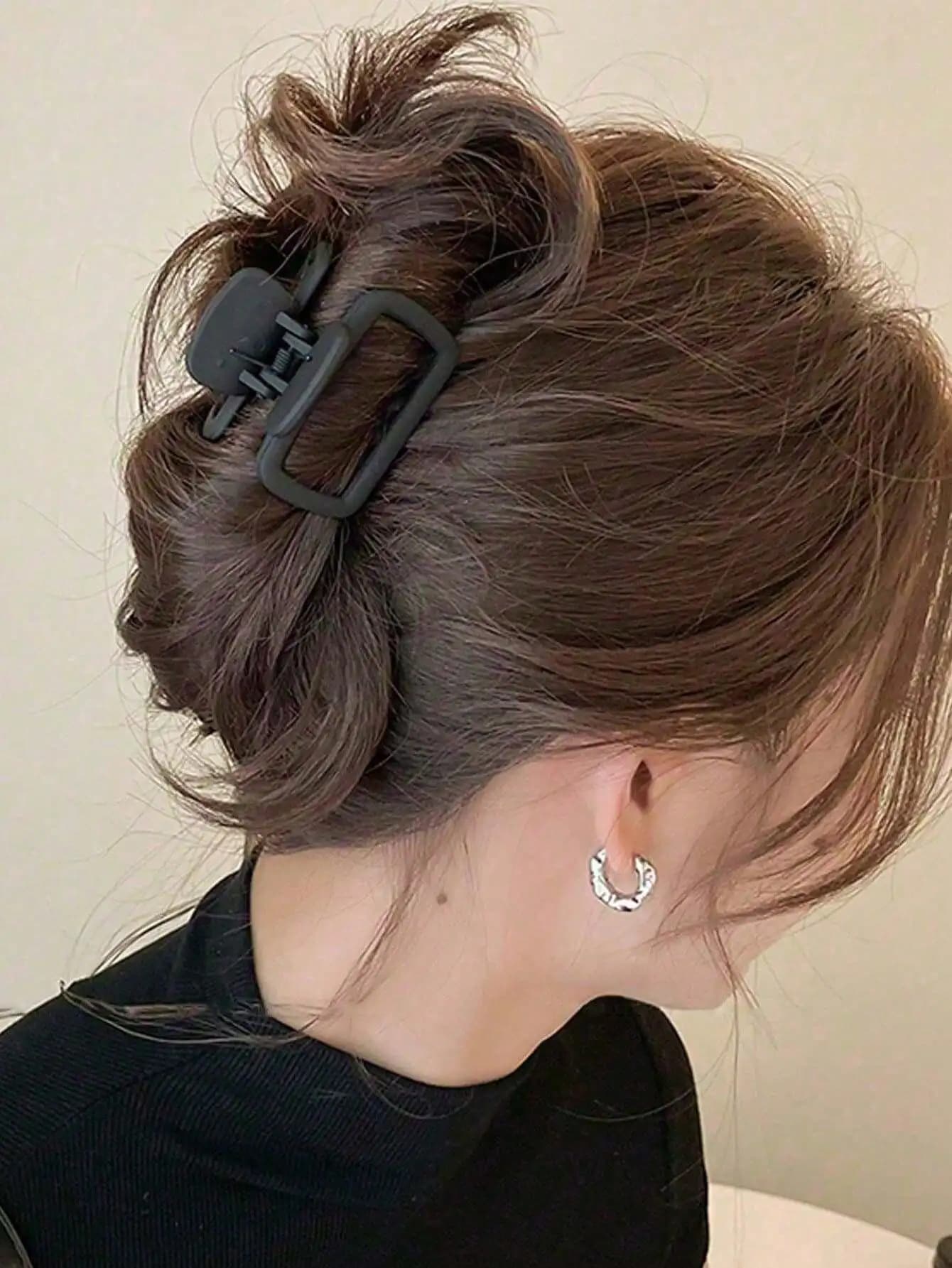 Fermagli per capelli quadrati in plastica da 5 cm, fermagli per capelli leggeri a tinta unita per trucco quotidiano, feste e accessori per capelli Y2K