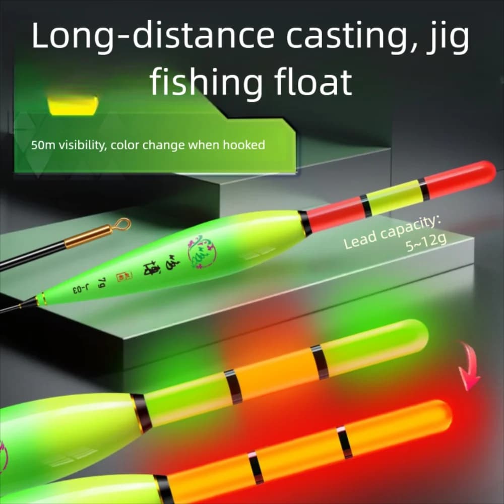 Indicator Electronic Fishing Float 2 Light Slip Drift Tube Rock Fishing Floats Long Tail Buoy Strike Light Float Night Fishing