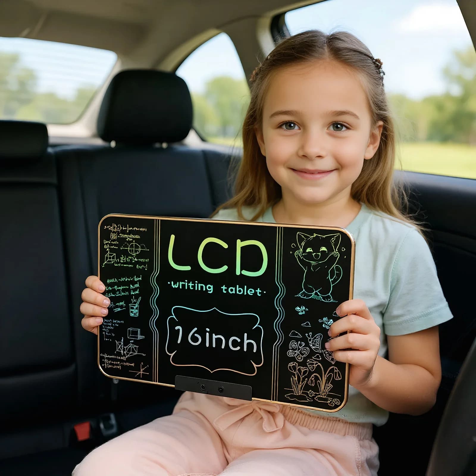 Tavoletta LCD Ricaricabile da 16 Pollici, Lavagna Colorata per Disegnare, Giocattolo Educativo per Bambini, Scuola e Casa
