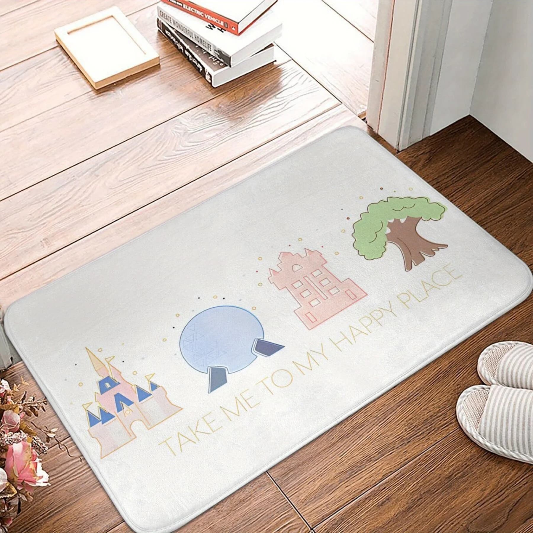 1pc zerbino antiscivolo tappetino da cucina Take Me To My Happy Place Quattro Regni magici corridoio tappeto porta d'ingresso