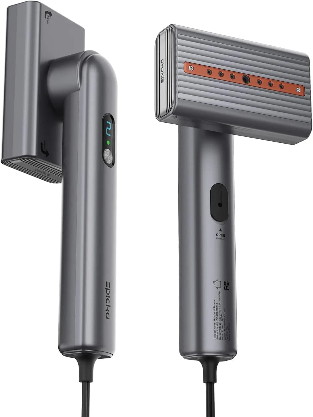 Ferro da Stiro e Vaporizzatore da Viaggio a Doppia Tensione, Portatile 2-in-1 con Spegnimento Automatico per Vestiti, Grigio