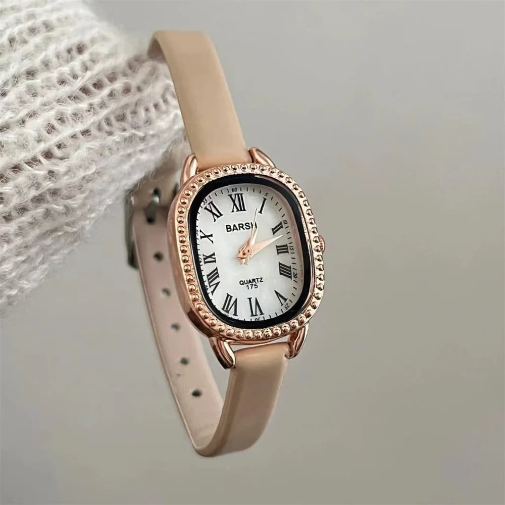 Orologio da donna semplice con cinturino in pelle sottile Orologio da donna al quarzo con quadrante romano ovale alla moda per orologi da polso da donna di lusso
