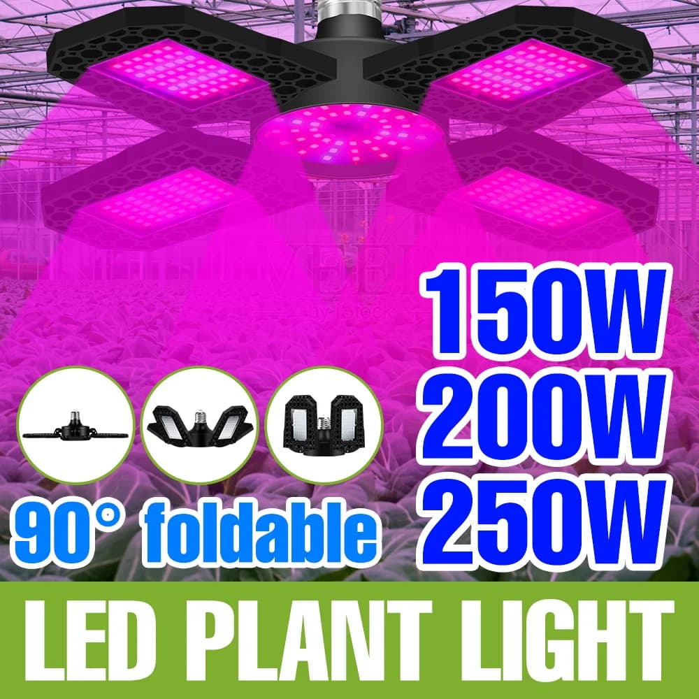 Lampada LED per Coltivazione Piante a Spettro Completo 250W 220V, Luce per Coltivazione Indoor E27/E26 Deformabile per Semi, Fiori e Verdure