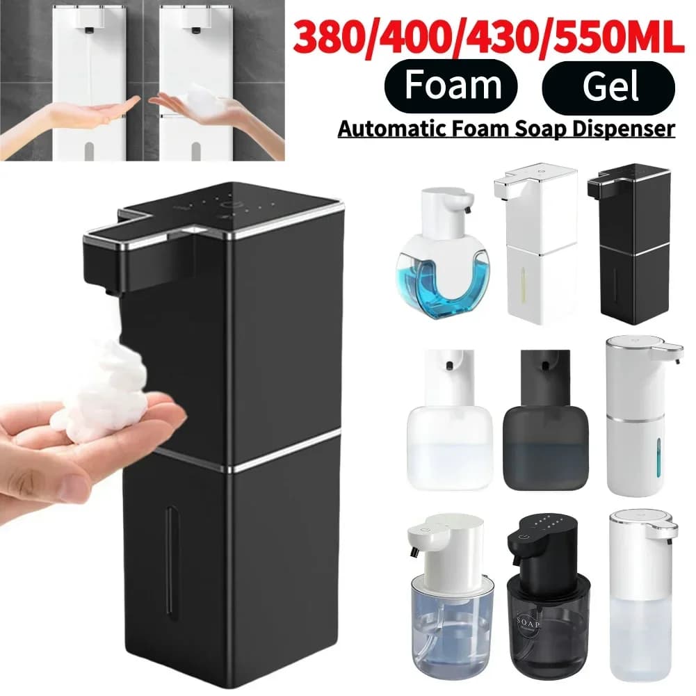 Dispenser Automatico di Sapone 380-550ML, Erogatore Senza Contatto per Sapone Liquido, Dispenser Automatico Hands-Free per Cucina e Bagno