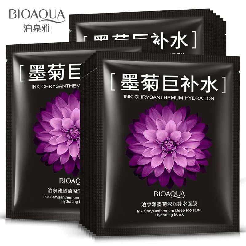 BIOAQUA Maschera Viso Extra Idratante al Crisantemo, Patch per Idratazione Profonda e Rimozione dell'Acne, Cura della Pelle