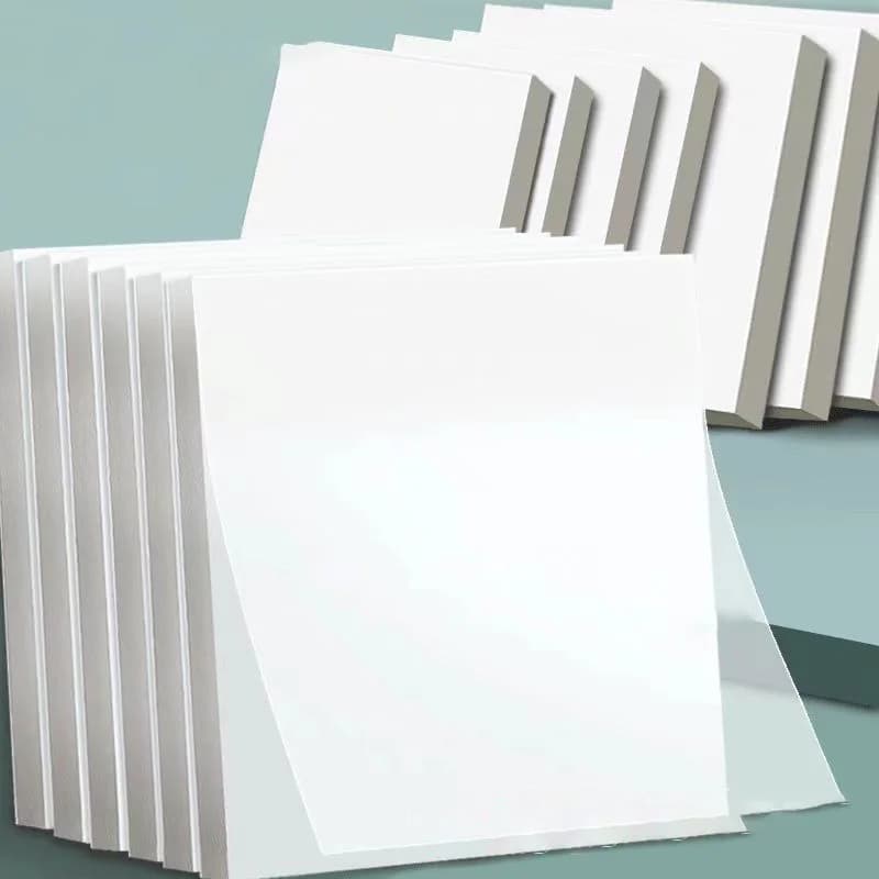 50 fogli di foglietti adesivi trasparenti Raschietti adesivi Blocco note pubblicato Carta trasparente Blocco note Cancelleria scolastica Forniture per ufficio