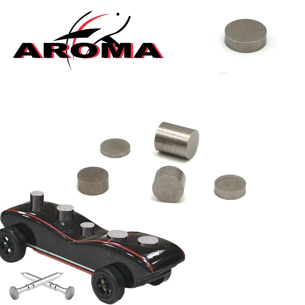 AROMA 5PCS Pesi Clump per Cilindri per Auto in Pinewood Peso Derby Pesi per Stucco Incrementali per Auto in Legno Tackel Fai da Te