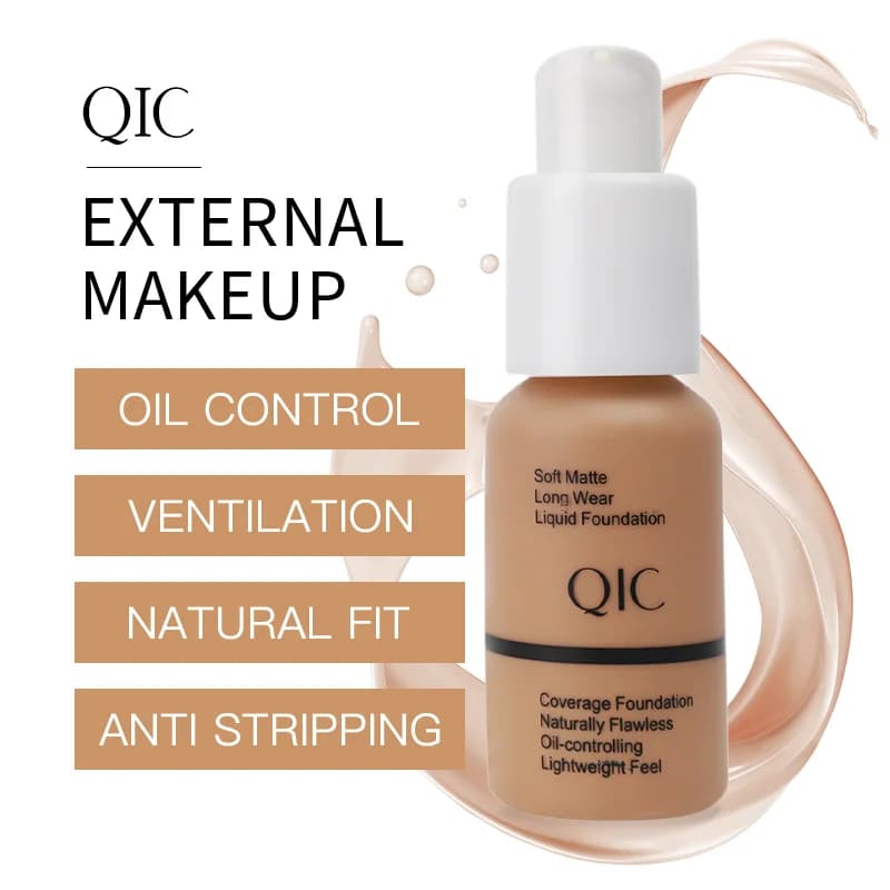 Full‑Coverage Matte Liquid Foundation Waterproof Sweatproof Long‑Lasting Conceal Dark Circles Blemishes Face Makeup Cosmetics