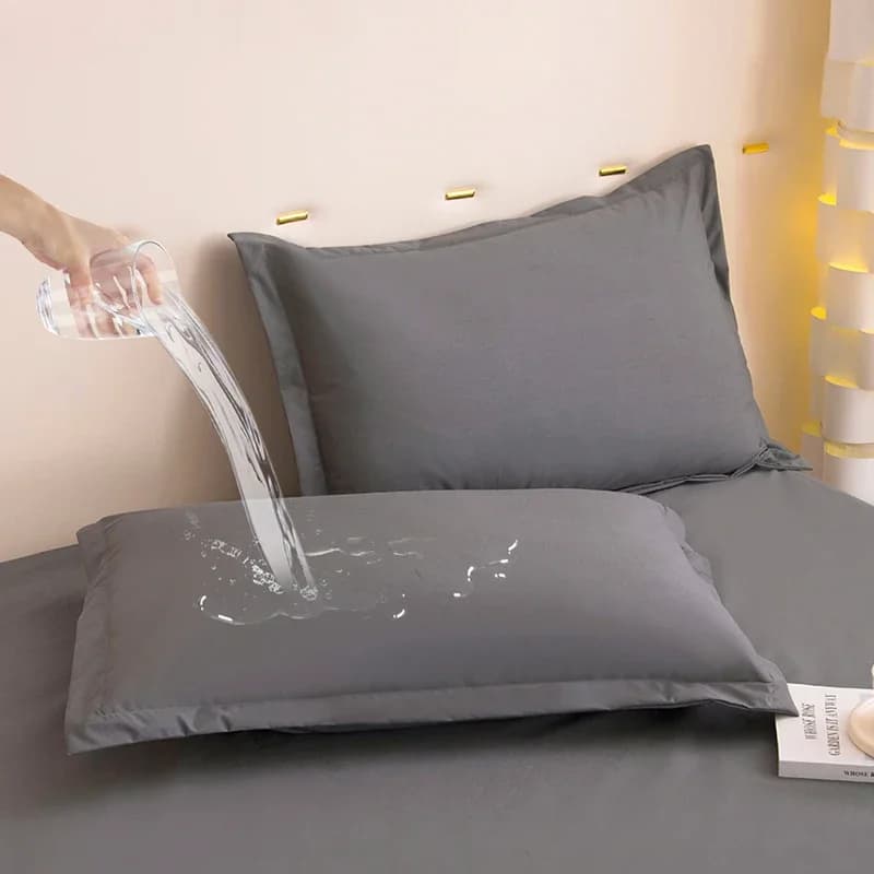2Pcs Envelope Style Waterproof Pillow Cases Decorative Cushion Cover Standard Queen King Sleeping Size