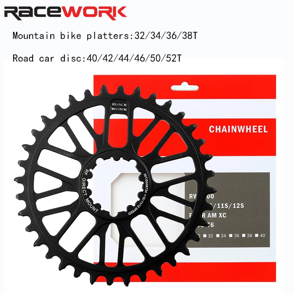 RACEWORK MTB bici da strada corona 32T 34T 36T 38T 40T 42T 44T 46T 50T 52T biciclette ruota di catena stretta larga per GXP