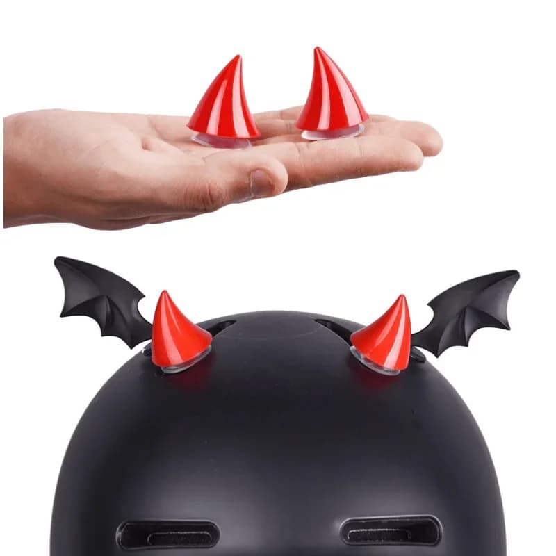 2-1 decorative sticker for helmet with short devil horn shaped helmet for motorcycle bike decorative accessories for rubber headgear diy