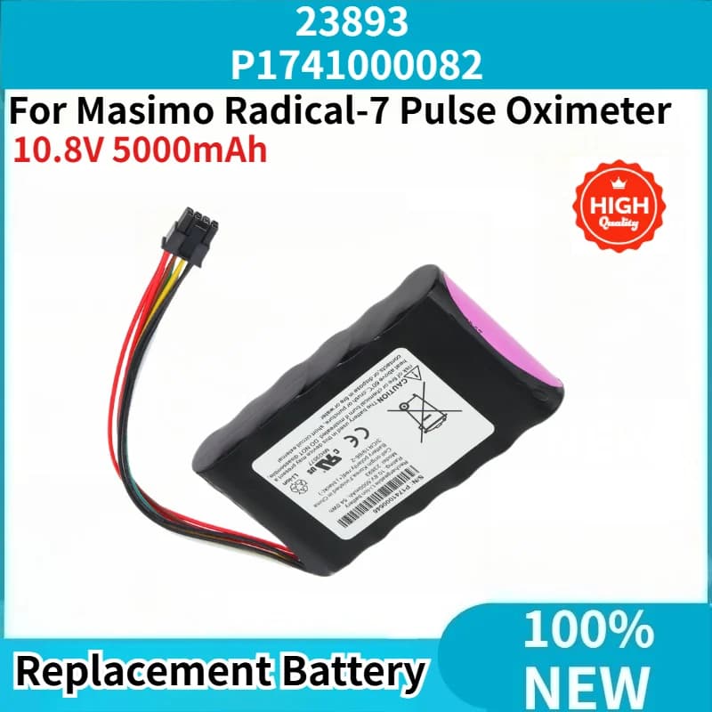 High Quality 10.8V 5000mAh Battery 23893 P1741000082 for Masimo 23893 P1741000082 Radical-7 Pulse Oximeter Replacement Battery