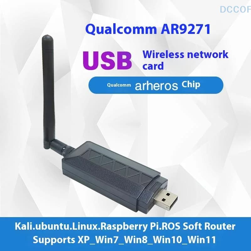 1 Pz 2DBi Antenna WiFi Scheda di Rete Atheros AR9271 802.11n 150Mbps Adattatore WiFi USB Wireless Per Windows 7/8/10 Kali Linux