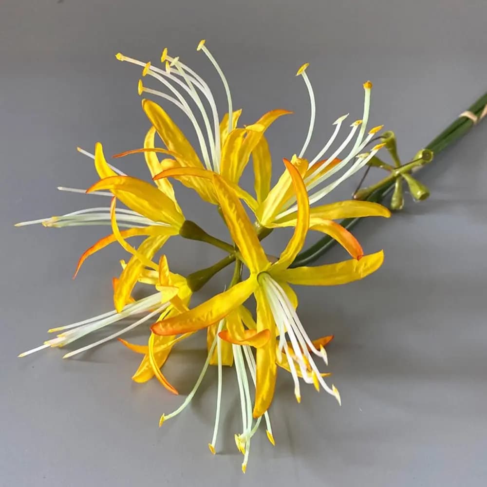 Ramo di Fiore Artificiale Higanbana da 60cm, Fiore Equinoziale in Plastica Fatto a Mano, Seta, Effetto Realistico, Bellissimo Fiore Finto