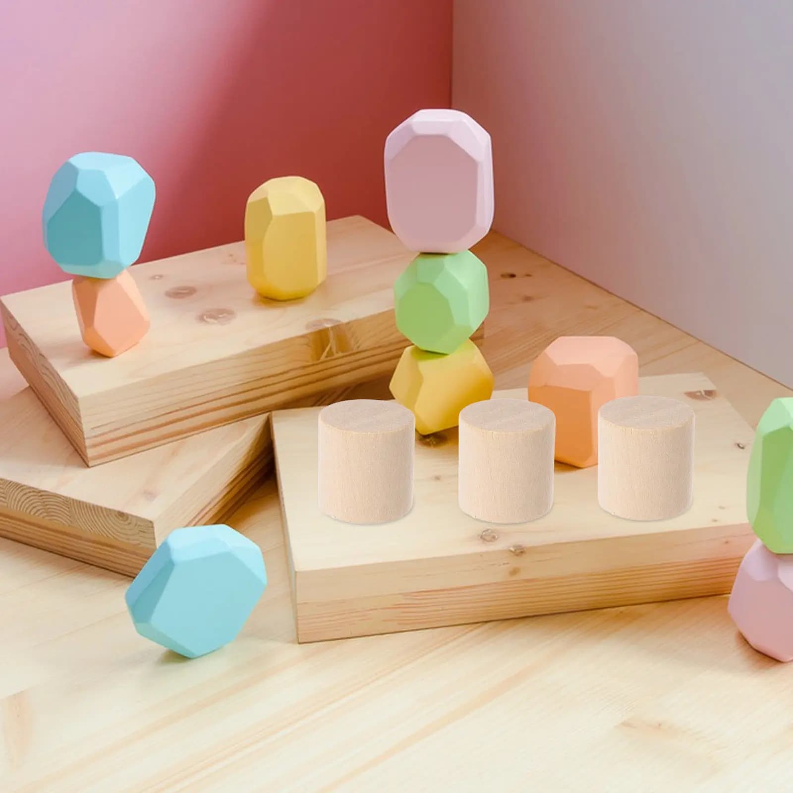 50 Pezzi Cilindri in Legno Naturale Non Finiti, Blocchi Rotondi per Lavoretti Manuali, Pittura, Intaglio, Progetti Scientifici Fai-da-Te