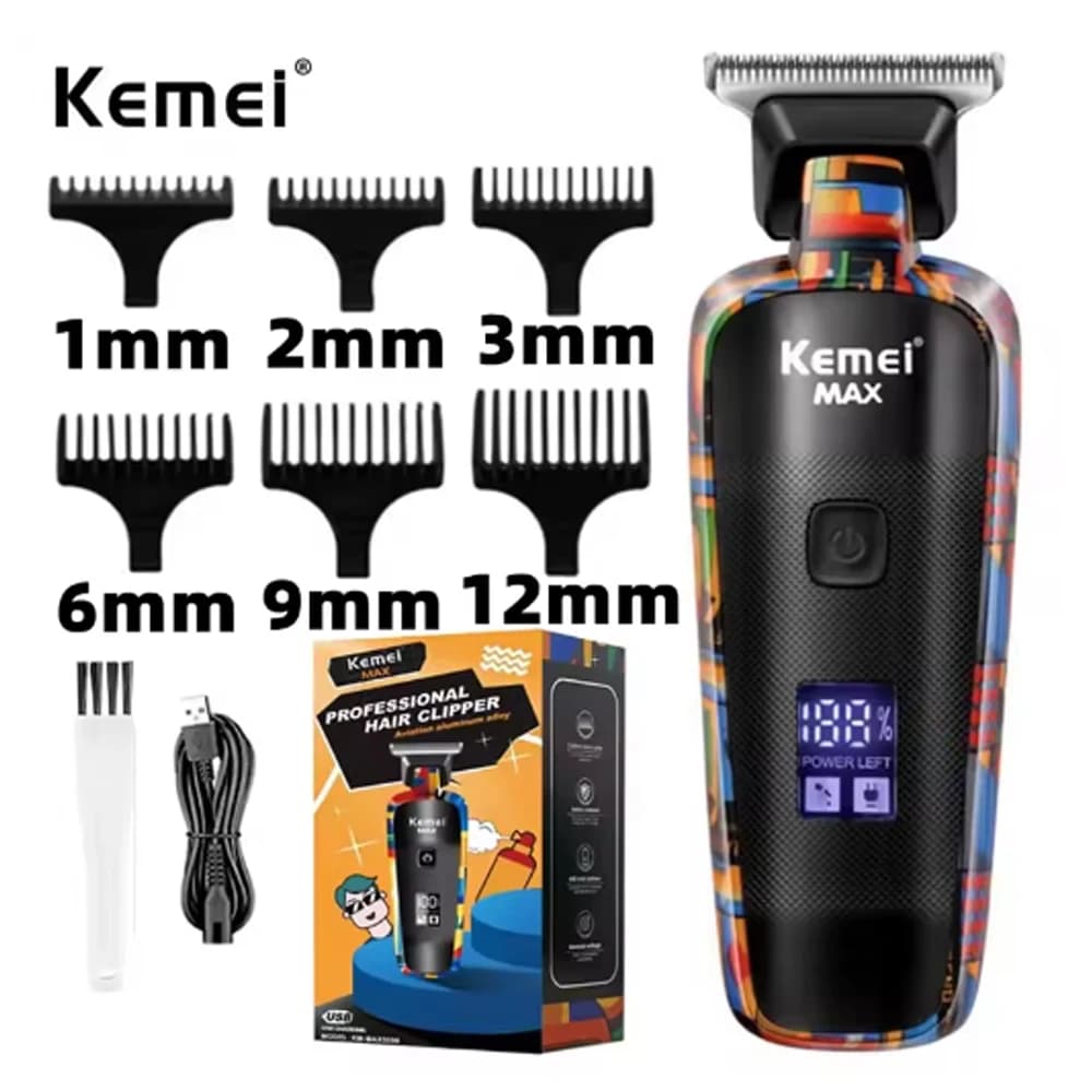 Kemei KM-5090 Electric Haircuts Multi-function Home Haircuts Print Graffiti USB Razor Electric Razor for Men