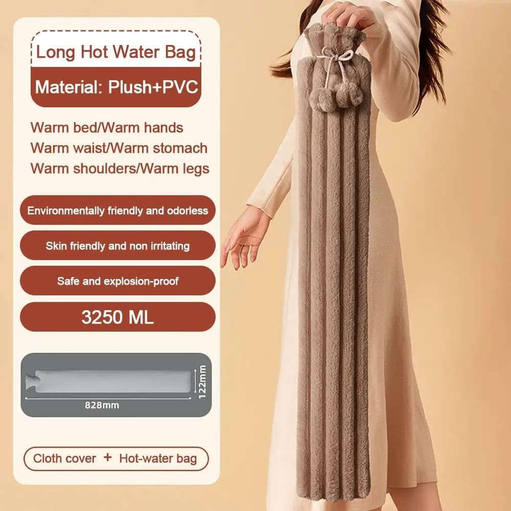 3250ML Portable Winter Long Hot Water Bag Soothing Aching Hot Pack Hand Warmer Explosion-proof Cute