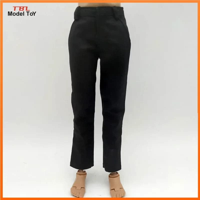 Pantaloni da tuta slim fit neri in scala 1/6 Modello per action figure da 12 pollici Figure corpo stretto e sottile maschile Giocattoli