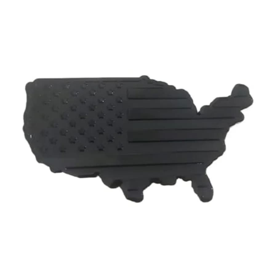 Adesivo 3D in metallo con emblema mappa bandiera americana 2.7 x 1.5, distintivo patriottico con stella e mappa, decalcomania per auto, SUV, camion, paraurti, laptop, Windows