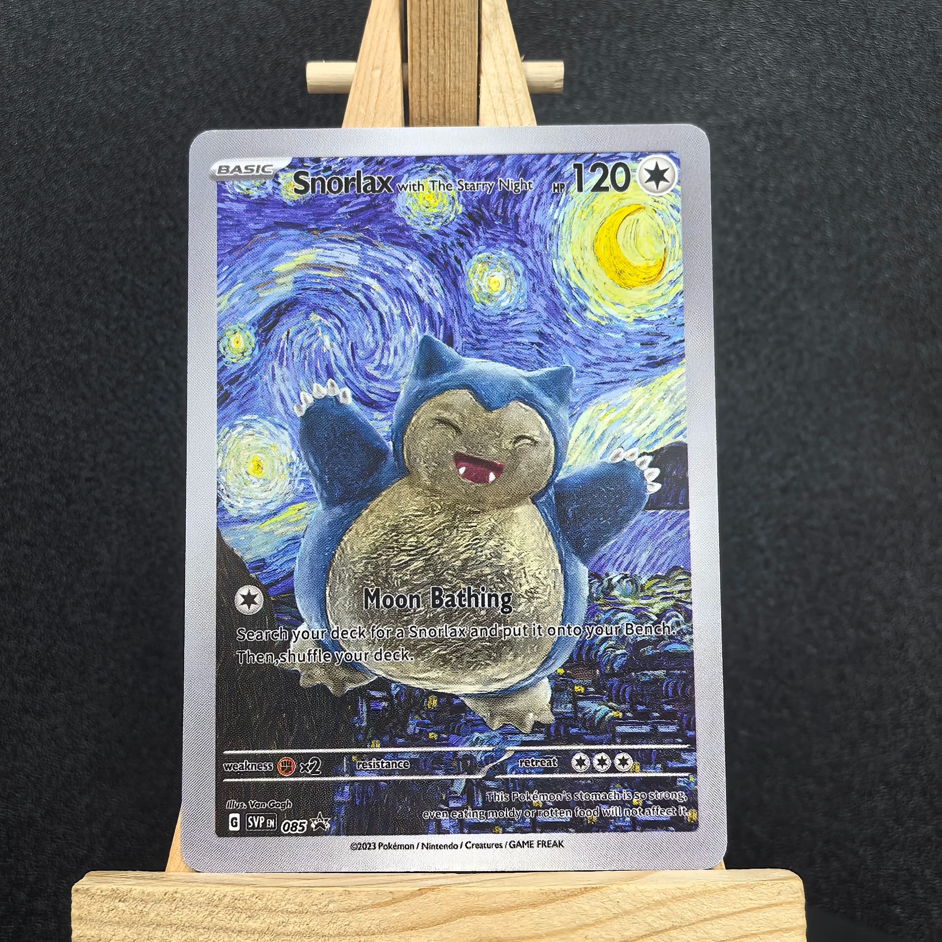 2023 Van Gogh Museo Carte Pokemon PTCG Anime Van Gogh 085 Snorlax RARE Self Made Carte singole Gioco classico Anime Carte Regalo Giocattolo