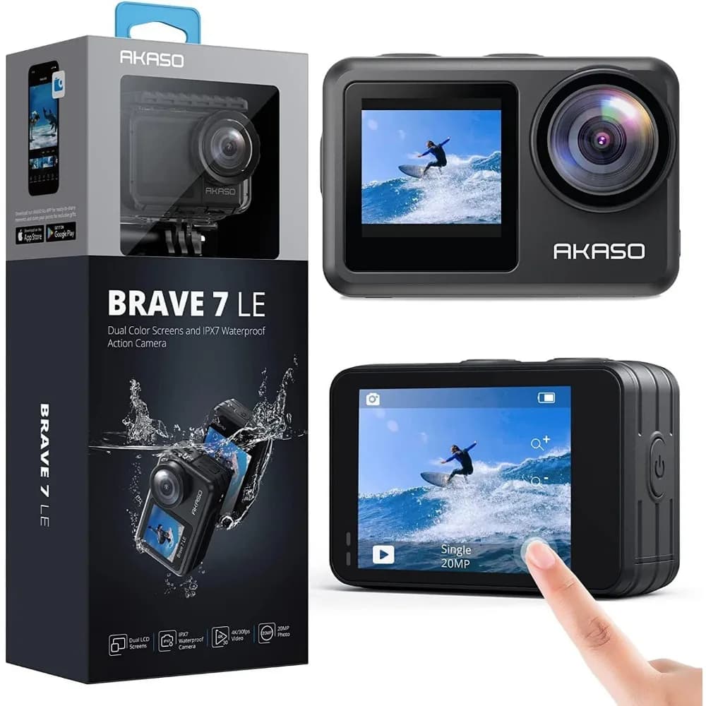 4K 30FPS 20MP WiFi Action Camera with Touch Screen EIS 2.0 Zoom and Underwater Features