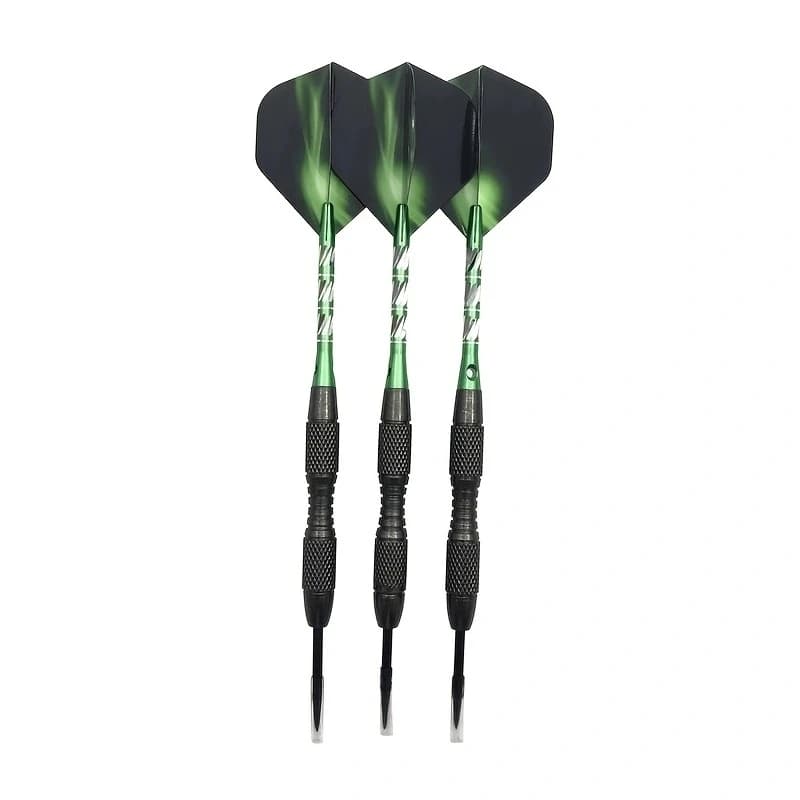 Dart Professional Hard Darts 3Pcs High Quality Steel Tip Darts Tungsten Steel Barrel Green Aluminum Dart Shafts Flights